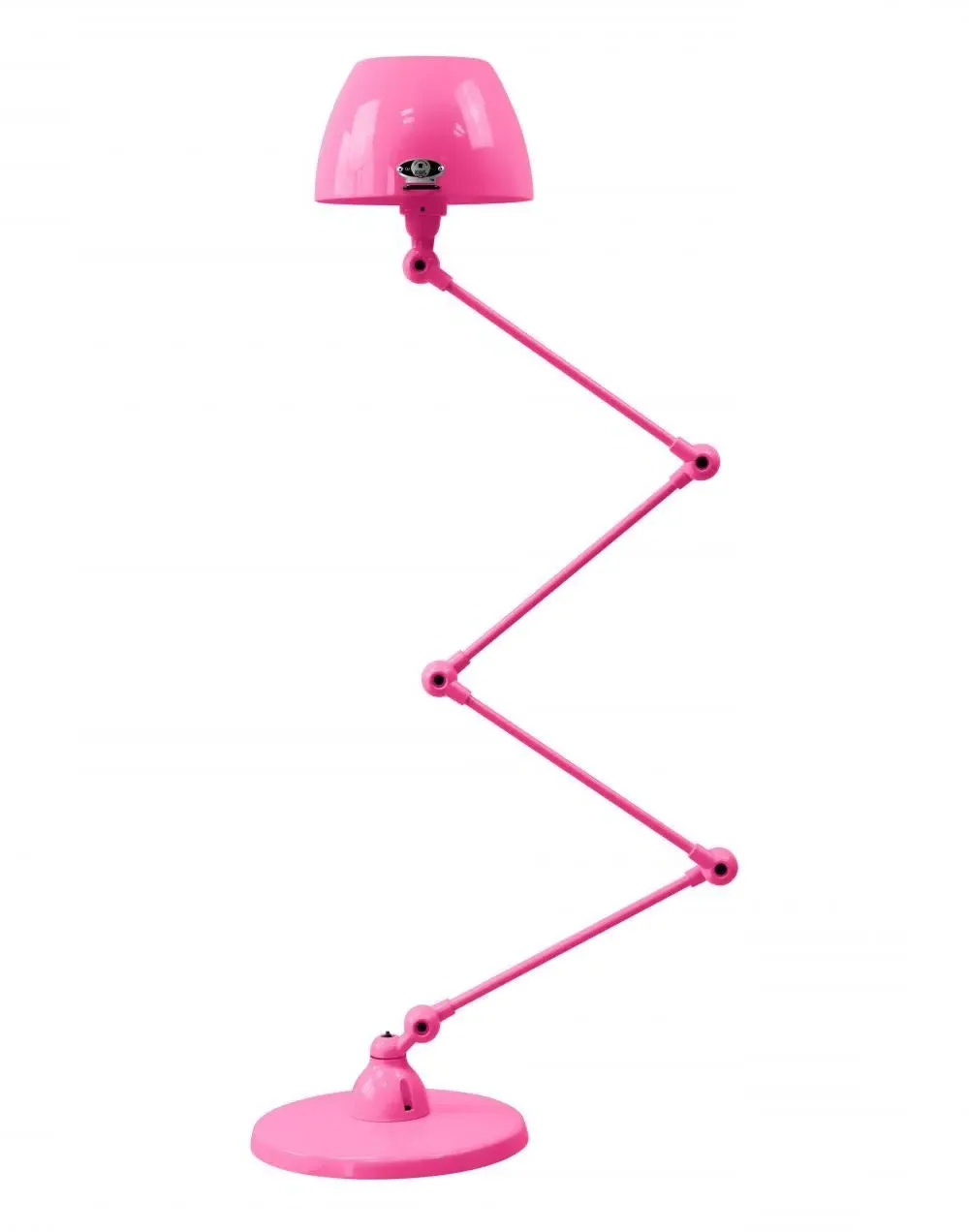 4-Arm Zigzag Lamp with Curved Shade - Pink Matt
