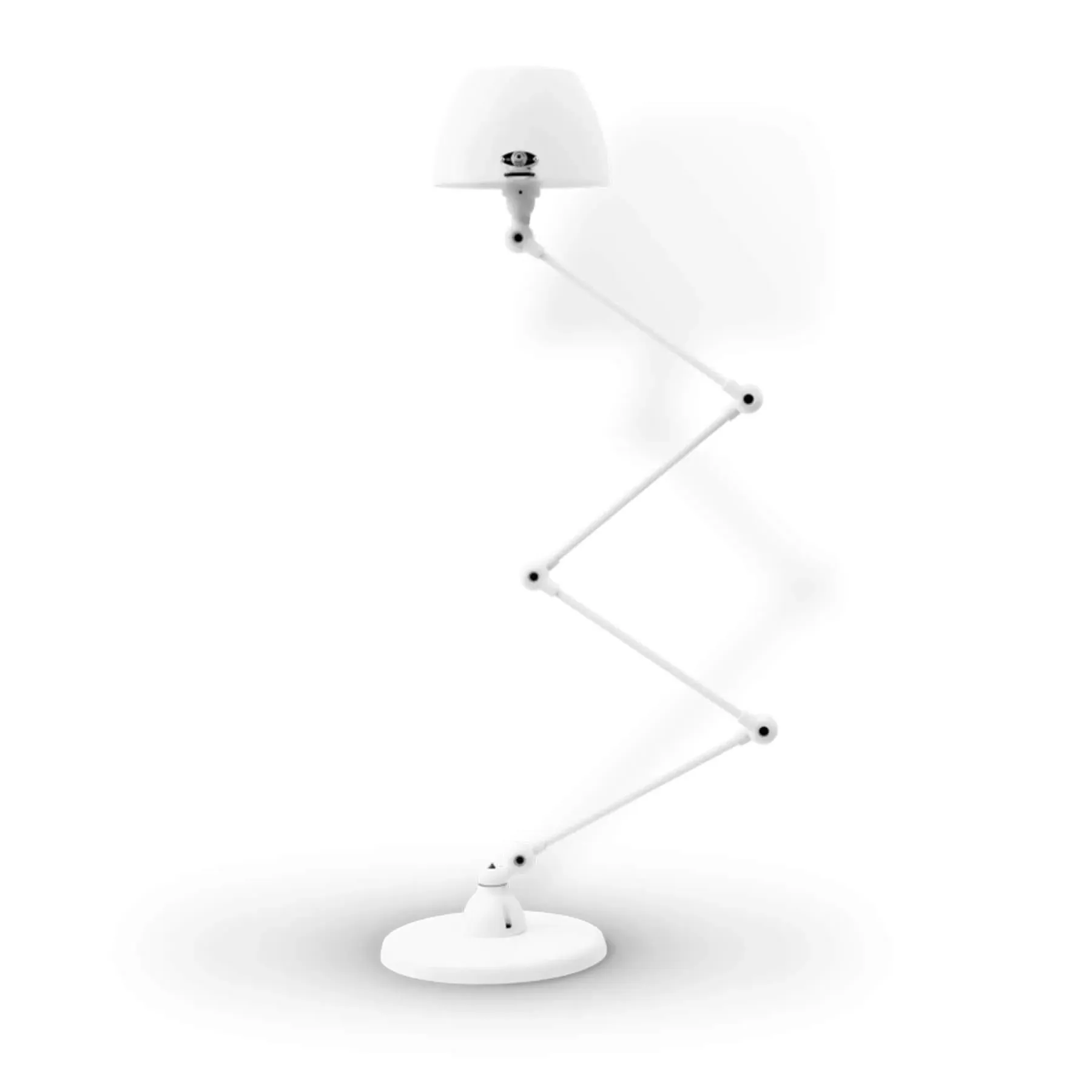 4-Arm Zigzag Lamp with Curved Shade - White Matt