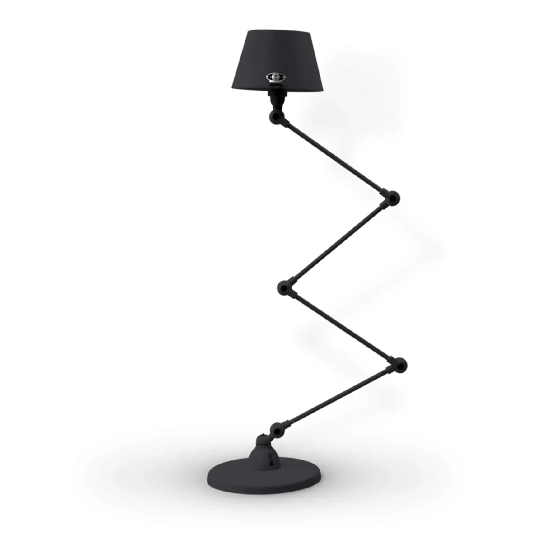 4-Arm Zigzag Lamp with Straight Shade - Black Matt