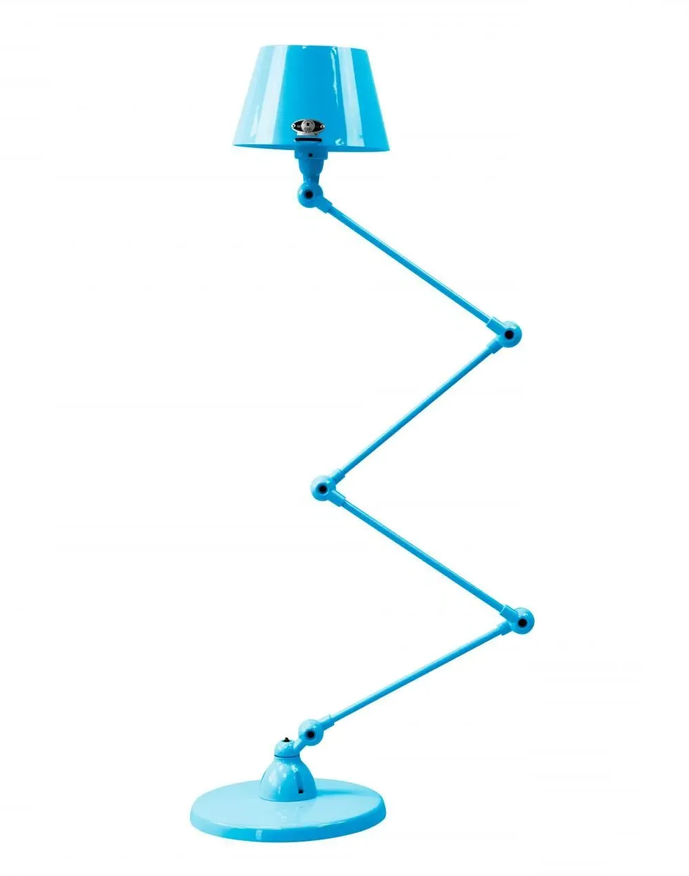 4-Arm Zigzag Lamp with Straight Shade - Light Blue Matt