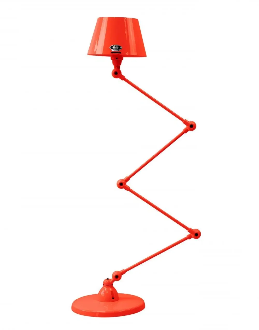 4-Arm Zigzag Lamp with Straight Shade - Red Gloss