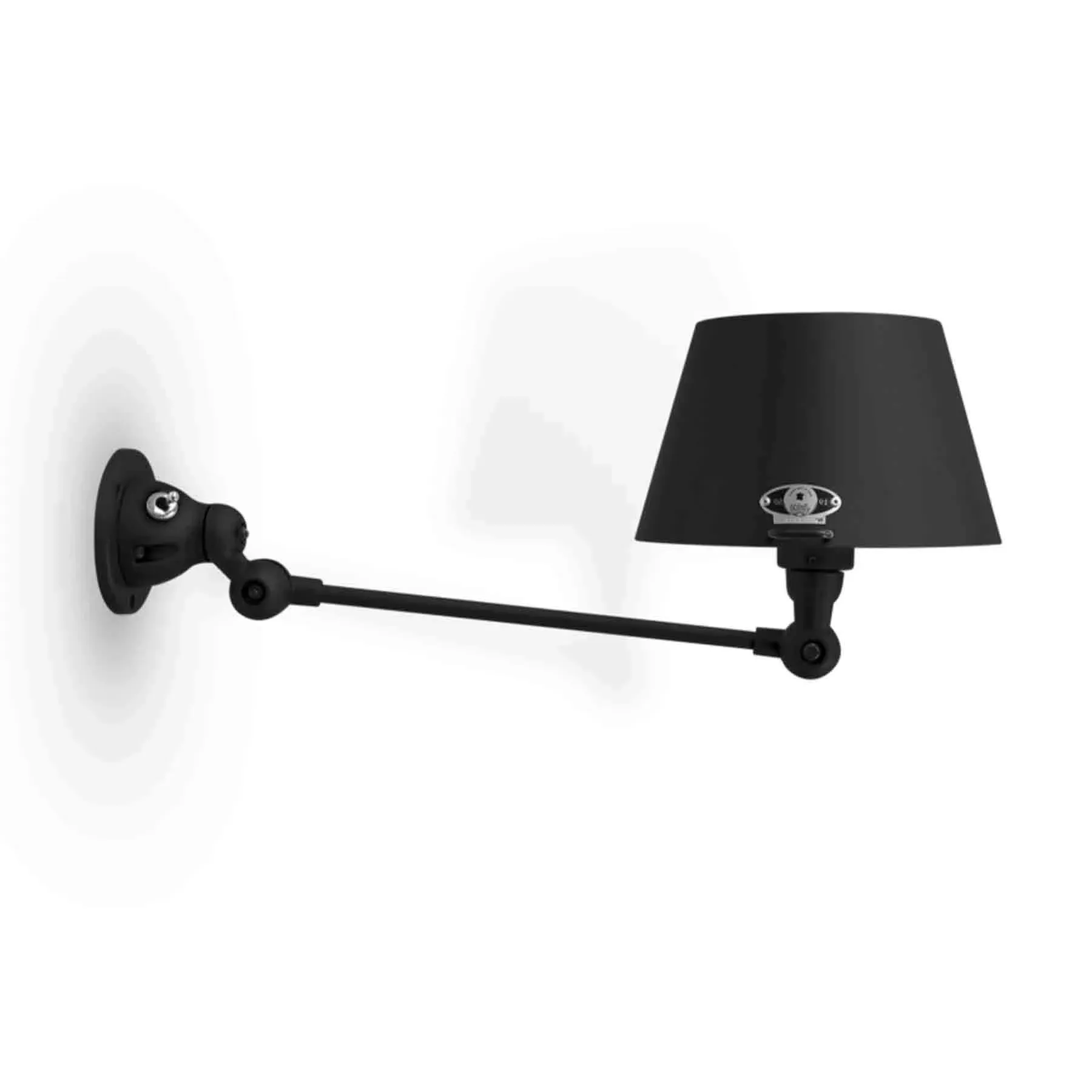 Adjustable Wall Light Straight Shade - Black, Metal image