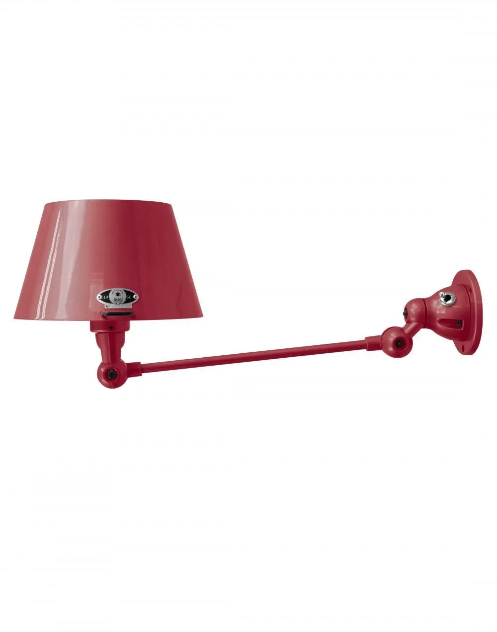 Adjustable Wall Light Straight Shade - Burgundy, Metal