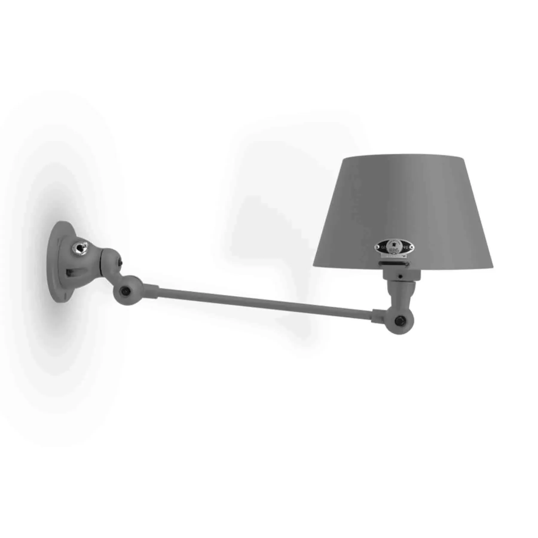 Adjustable Wall Light Straight Shade - Grey, Metal