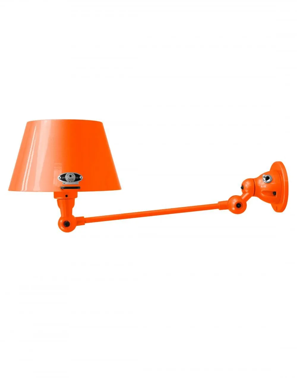 Adjustable Wall Light Straight Shade - Orange, Metal