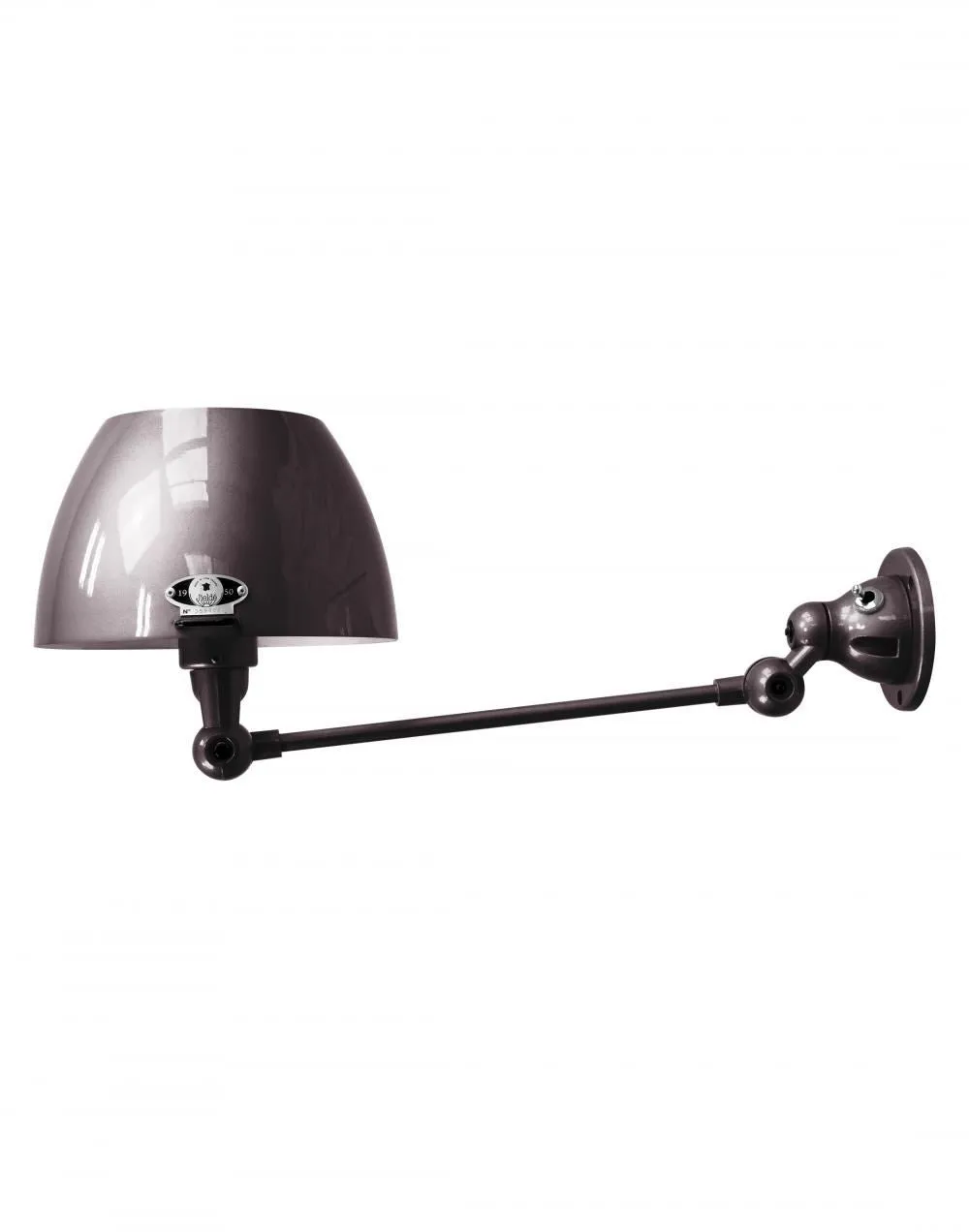 Adjustable Wall Light with Curved Shade - Black