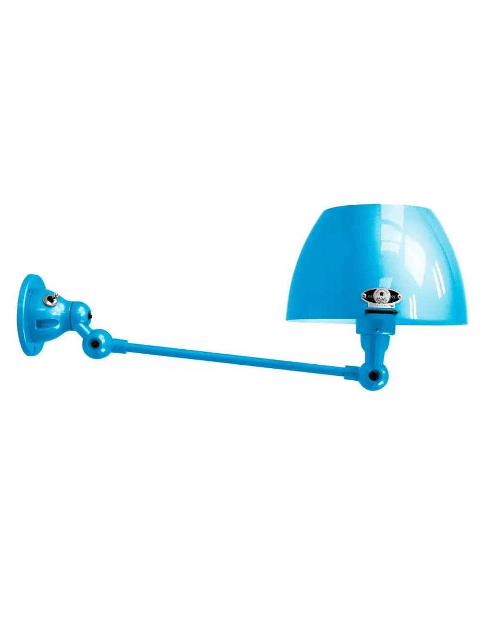 Adjustable Wall Light with Curved Shade - Blue image