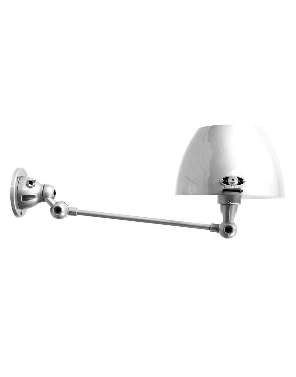 Adjustable Wall Light with Curved Shade - Chrome