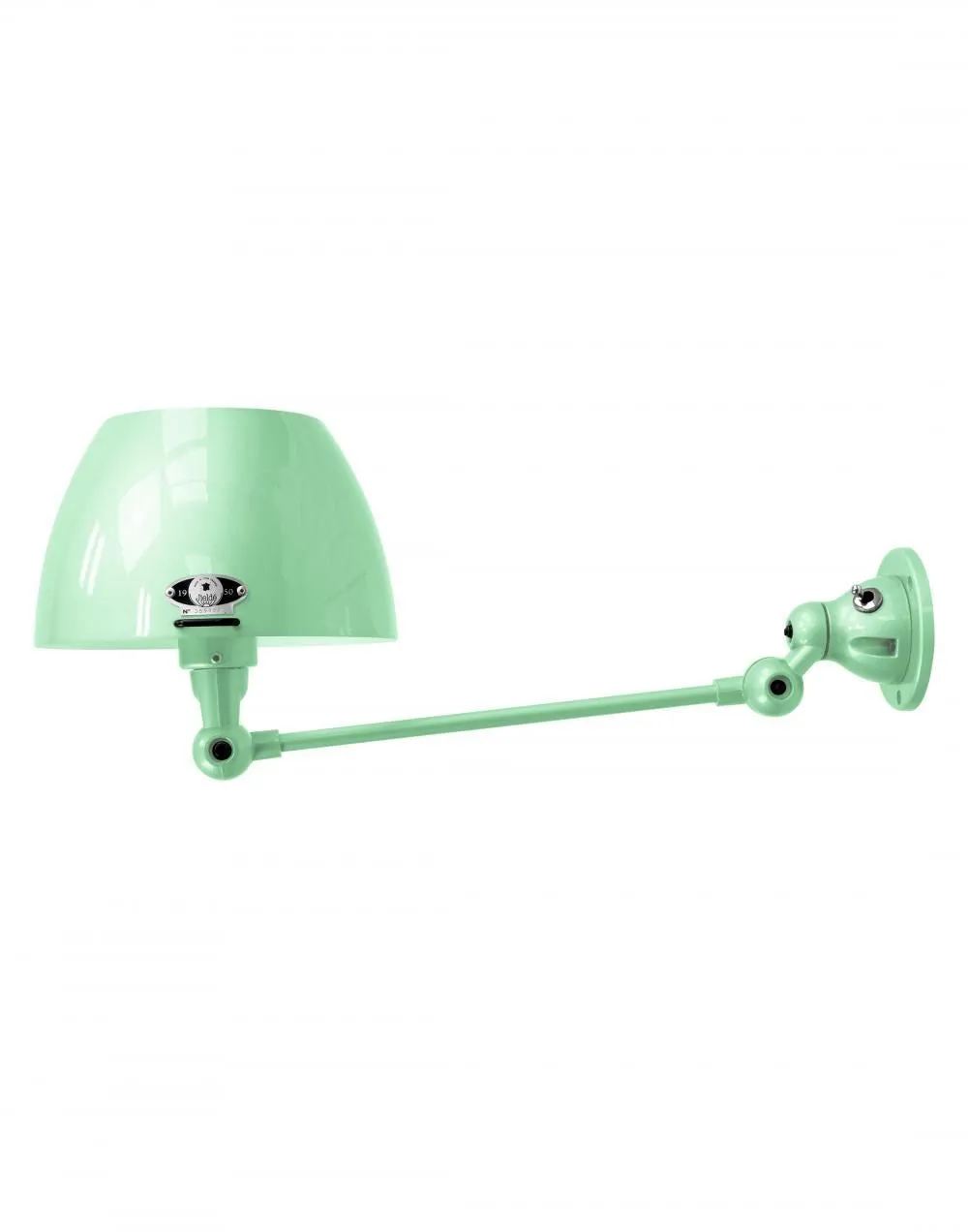 Adjustable Wall Light with Curved Shade - Green