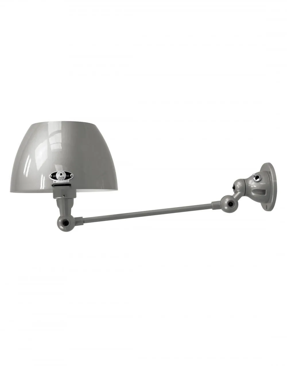 Adjustable Wall Light with Curved Shade - Grey