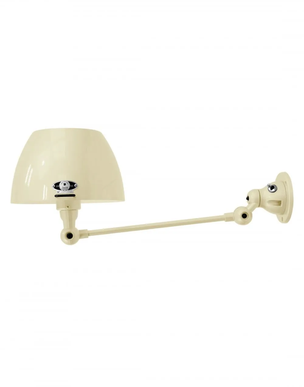 Adjustable Wall Light with Curved Shade - Ivory