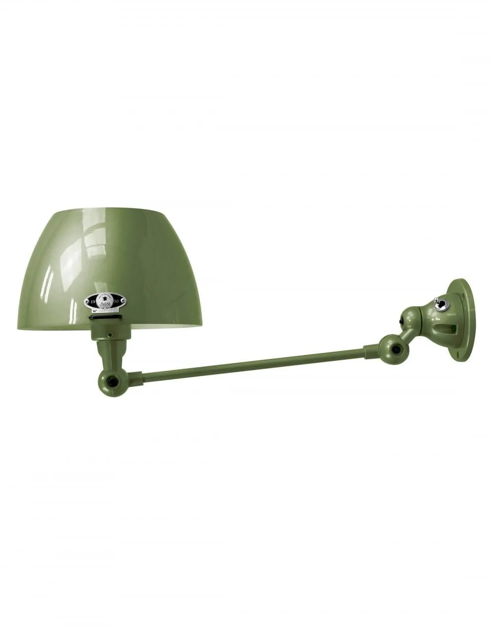 Adjustable Wall Light with Curved Shade - Olive