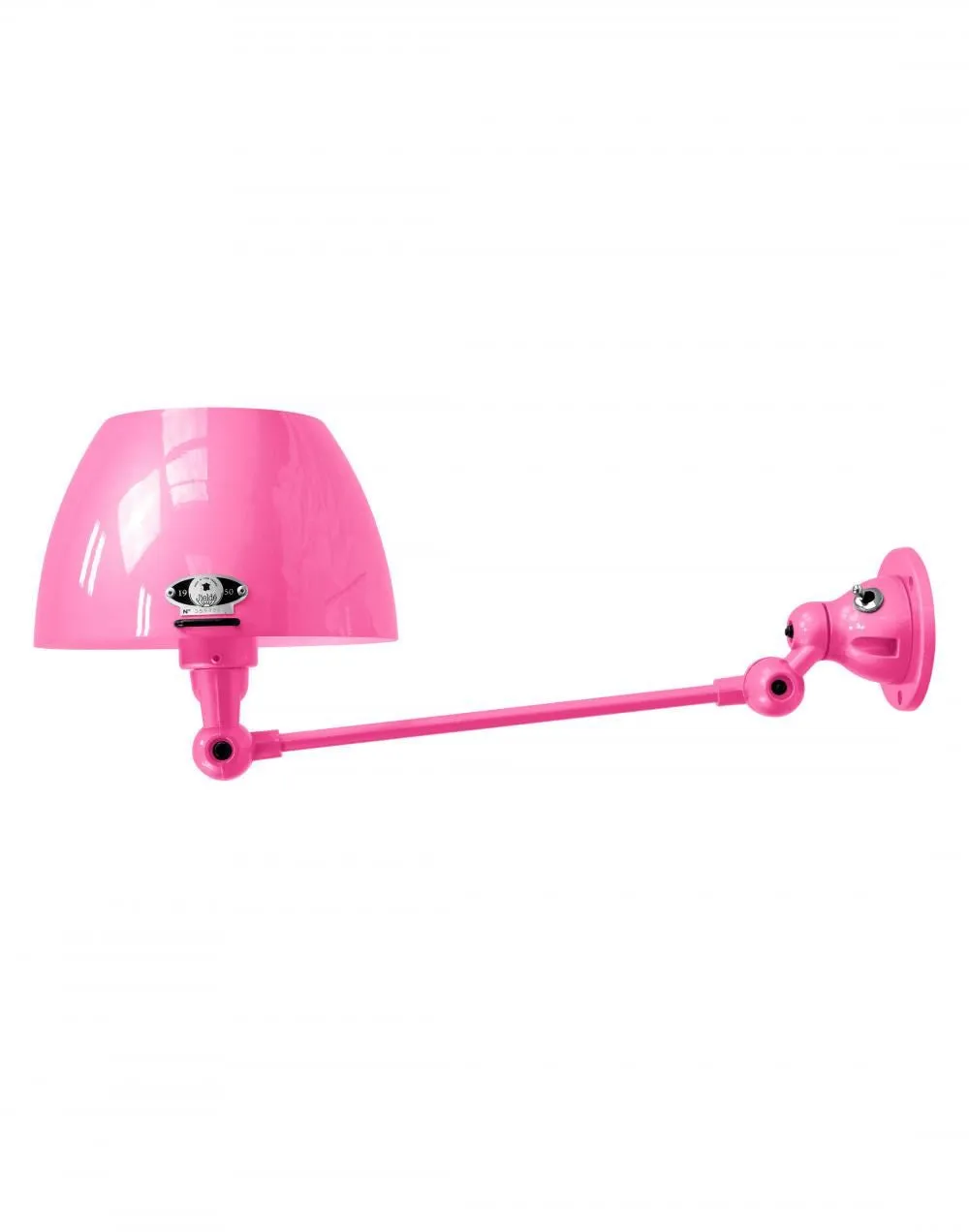 Adjustable Wall Light with Curved Shade - Pink