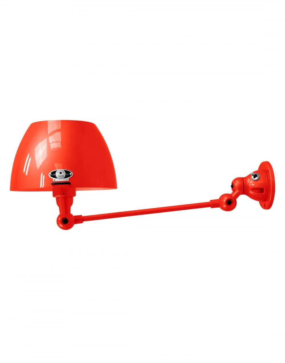 Adjustable Wall Light with Curved Shade - Red