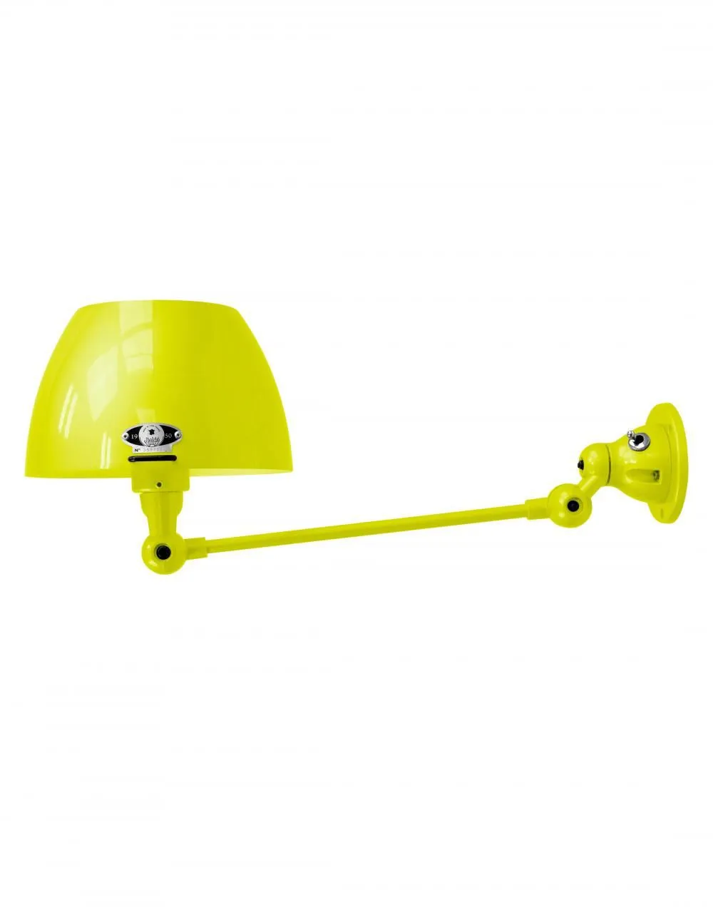 Adjustable Wall Light with Curved Shade - Yellow