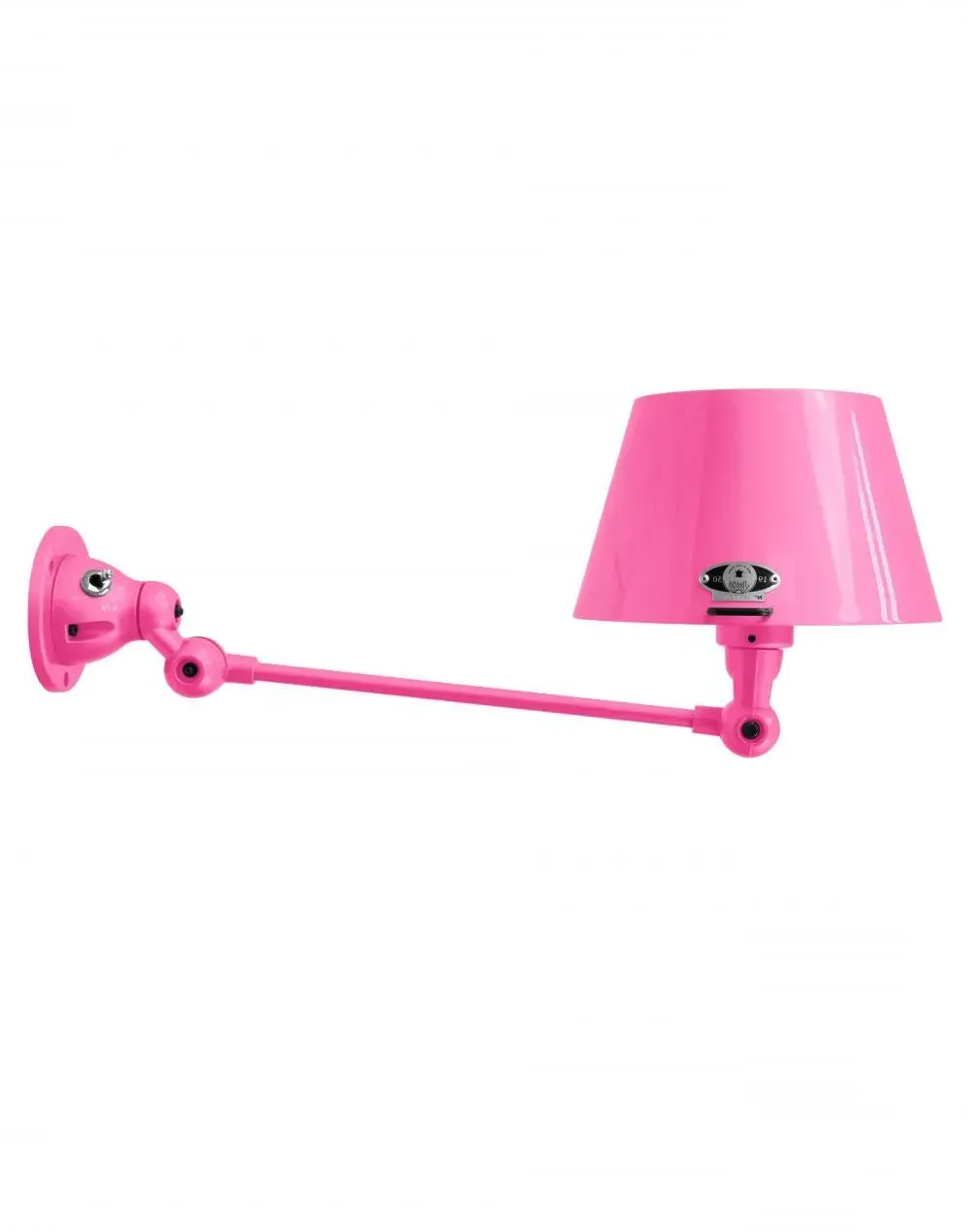 Adjustable Wall Light with Switch - Pink, Metal