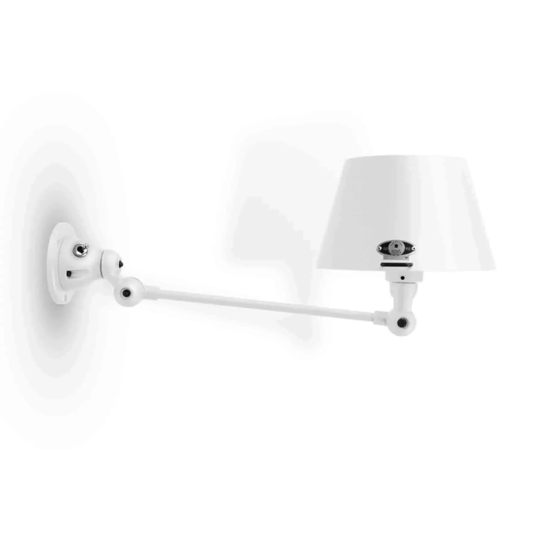 Aicler One Arm Adjustable Wall Light - White, Cast Metal