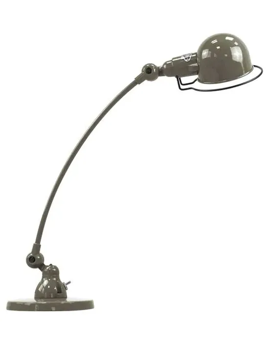 Curve Arm Desk Lamp with Handle - Khaki, Metal