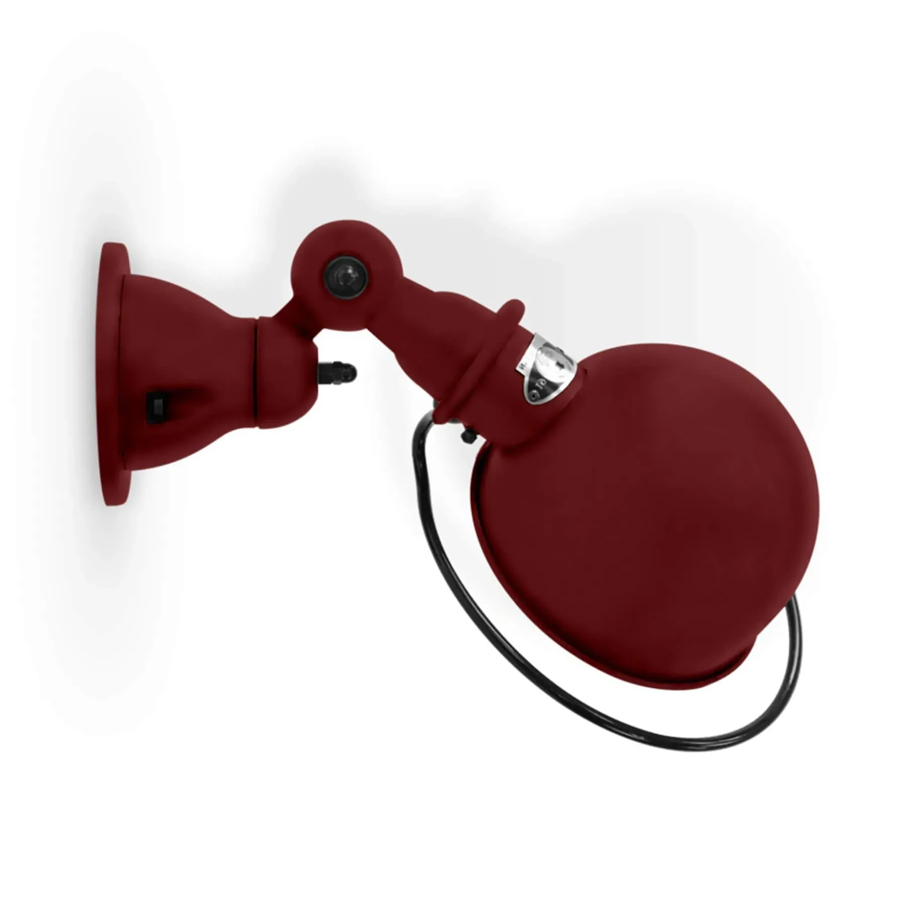 Flush Wall Light with Switch - Burgundy, Steel