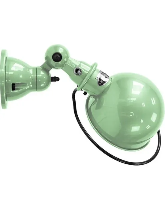 Flush Wall Light with Switch - Water Green, Steel