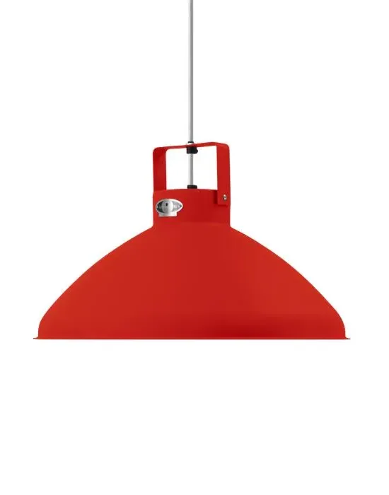 Large Pendant Light Adjustable - Red, Metal