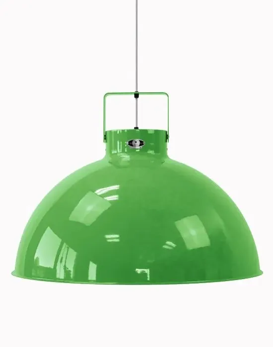 Large Pendant Light - Apple Green, Aluminium
