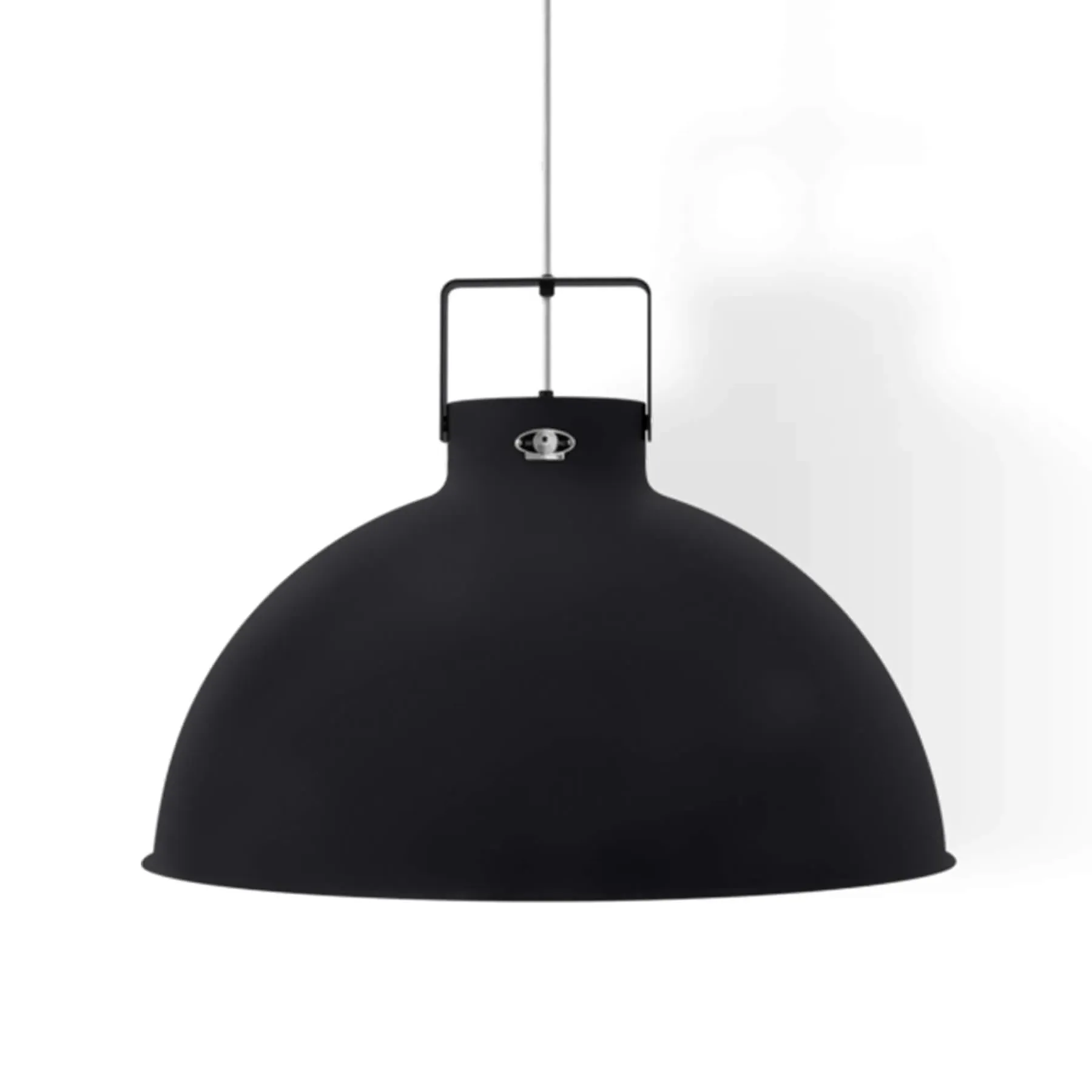 Large Pendant Light Dome Shade - Black, Aluminium