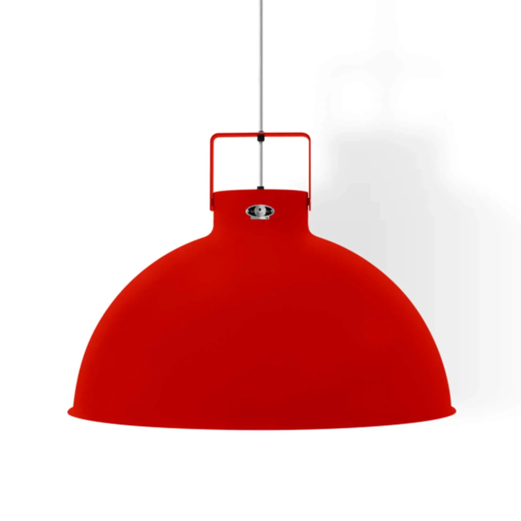 Large Pendant Light Dome Shade - Red, Aluminium
