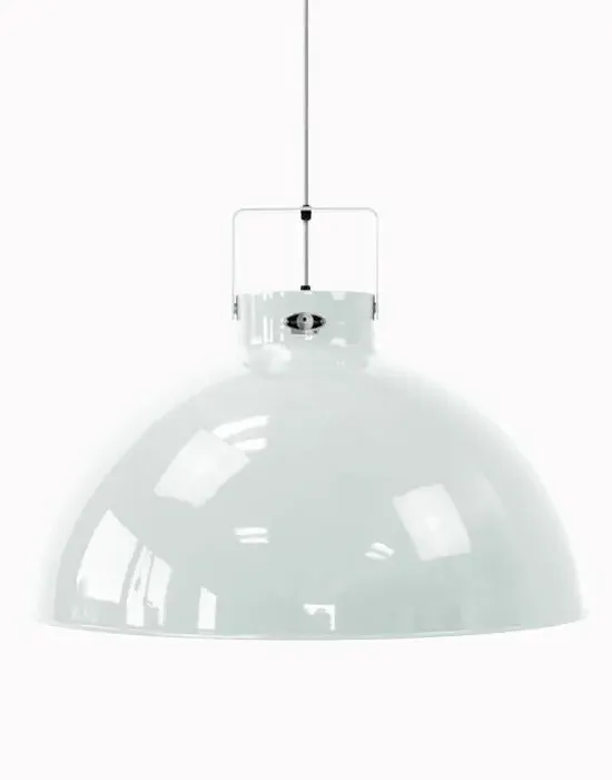 Large Pendant Light Dome Shade - White, Aluminium