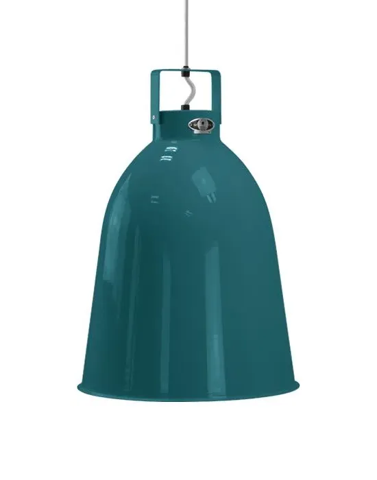 Large Pendant Light Industrial Style - Ocean Blue