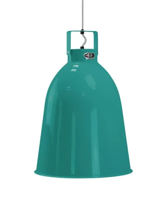 Large Pendant Light Industrial Style - Water Blue