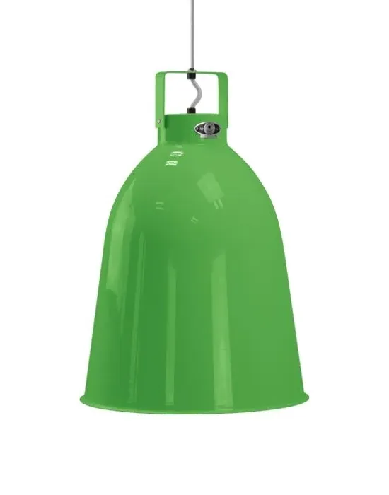 Large Pendant Light with Bell Shade - Apple Green, Aluminium image