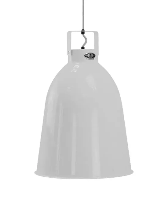 Large Pendant Light with Bell Shade - Silver, Aluminium