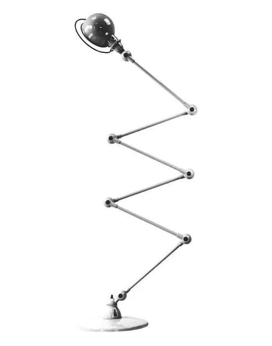 Six Arm Floor Lamp Adjustable - Chrome, Steel