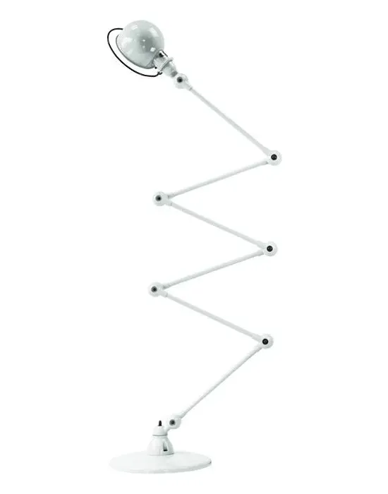 Six Arm Floor Lamp Adjustable - White, Steel