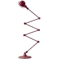 Six Arm Floor Lamp - Burgundy, Gloss Steel