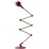Six Arm Floor Lamp - Burgundy, Gloss Steel