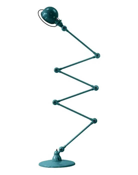 Six Arm Floor Lamp - Ocean Blue, Aluminium