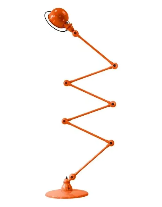 Six Arm Floor Lamp - Orange, Steel image