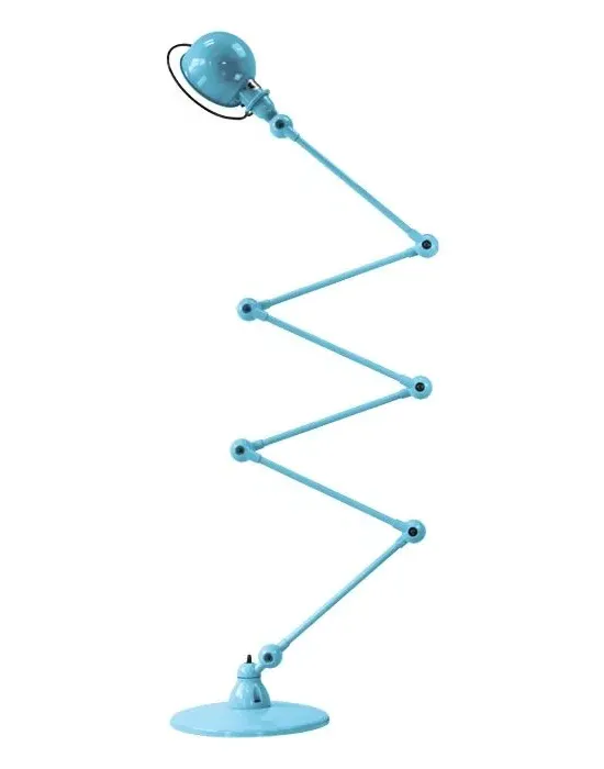 Six Arm Floor Lamp - Pastel Blue, Aluminium