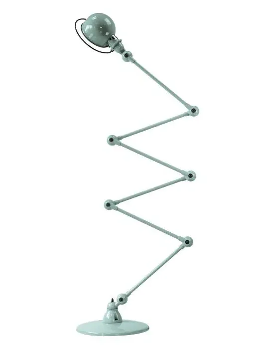 Six Arm Floor Lamp - Vespa Green, Aluminium