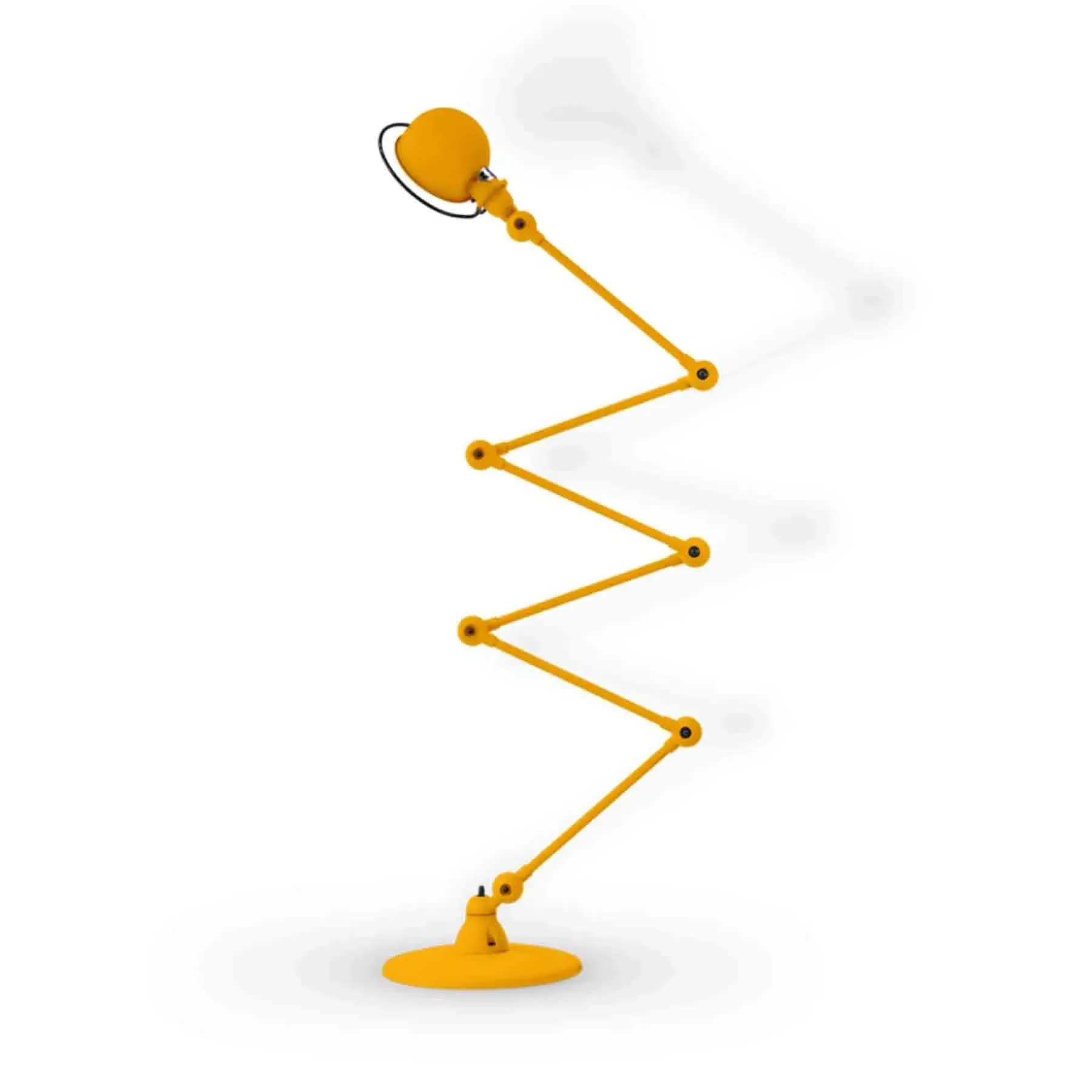 Six Arm Floor Lamp with Adjustable Arms - Mustard