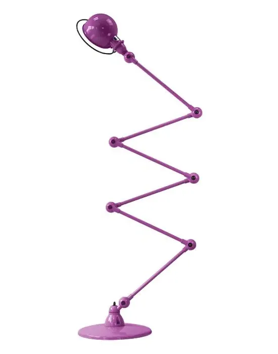 Six Arm Floor Lamp with Adjustable Arms - Violet