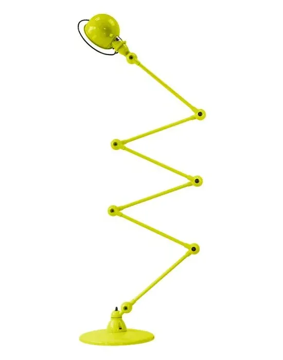Six Arm Floor Lamp with Adjustable Arms - Yellow