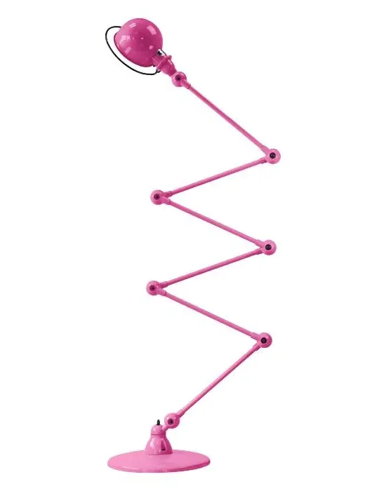 Six Arm Floor Lamp with Adjustable Heads - Pink