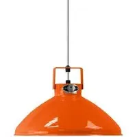 Small Pendant Light Adjustable - Orange, Aluminum