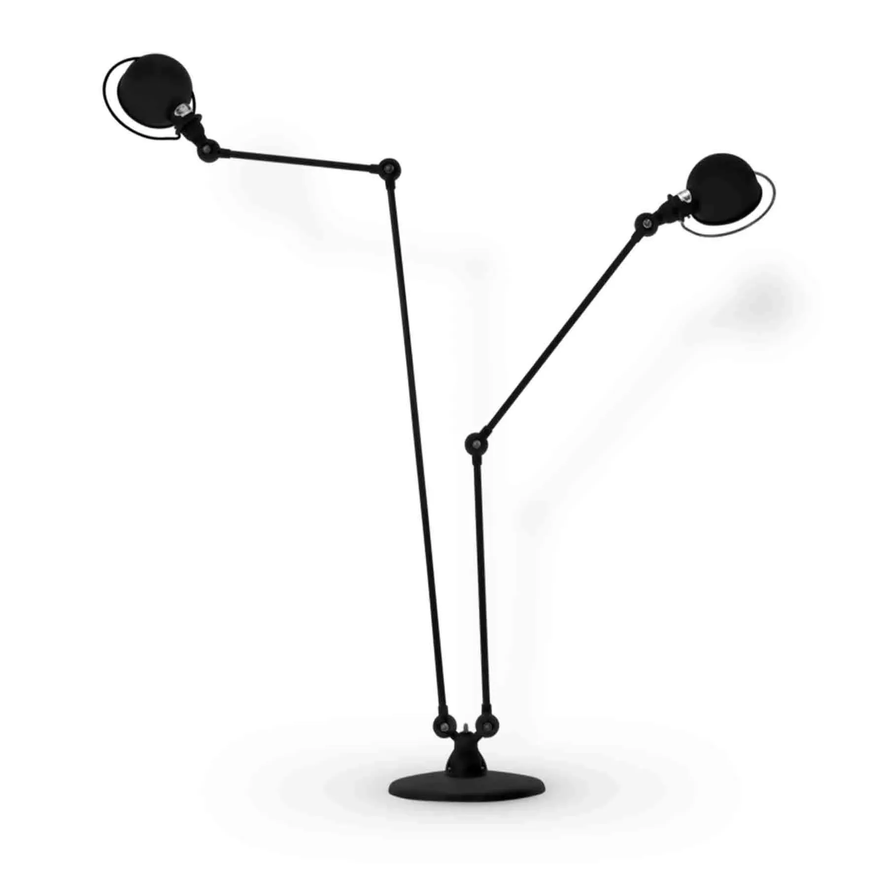 Twin Arm Floor Lamp Adjustable - Black, Steel