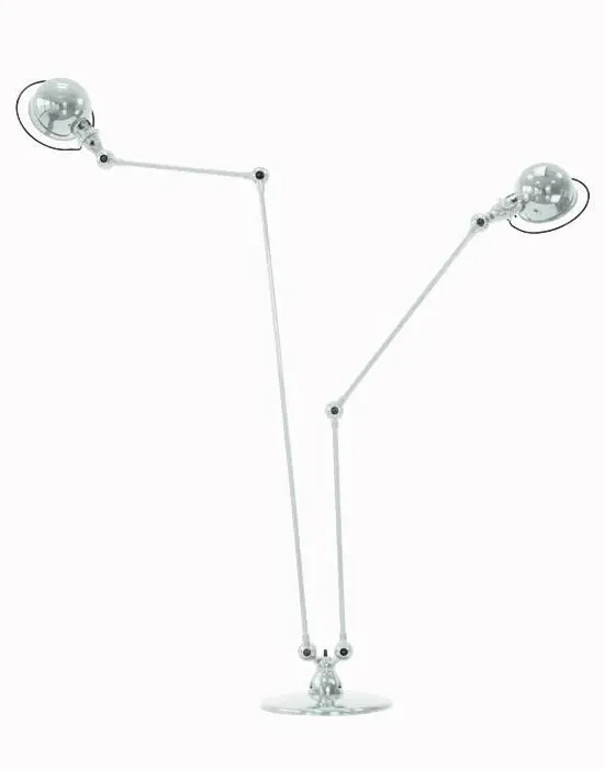 Twin Arm Floor Lamp Adjustable - White, Steel