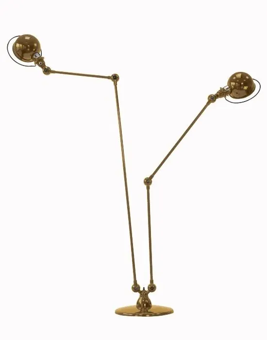 Twin Arm Floor Lamp - Gold, Aluminium