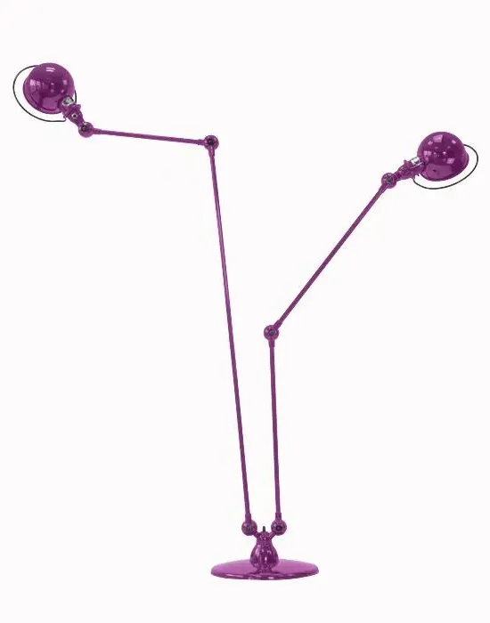 Twin Arm Floor Lamp with Adjustable Arms - Violet